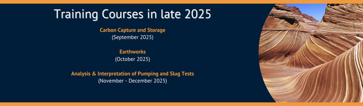 Training courses in late 2025 carbon capture and storage september 2025 earthworks october 2025 analysis and interpretation of pumping and slug tests nov to dec 25